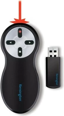 Prezenter wireless Kensington 33374EU me lazer të kuq, zi/argjend