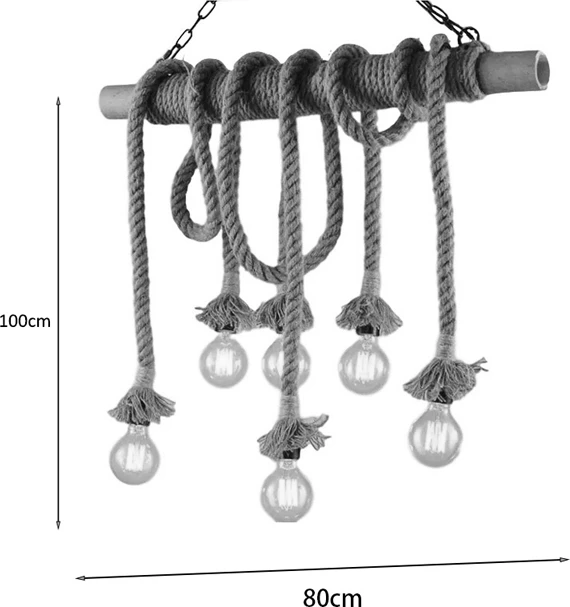 Llambë tavani Ropily II, ngjyrë natyrale, 80x15x100cm