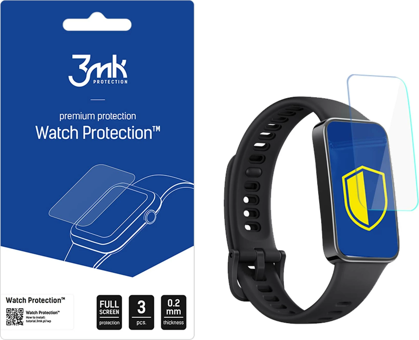 Folie mbrojtëse për orë të mençur 3mk Protection Watch Protection ARC, për Huawei Band 9, set prej 3 copë