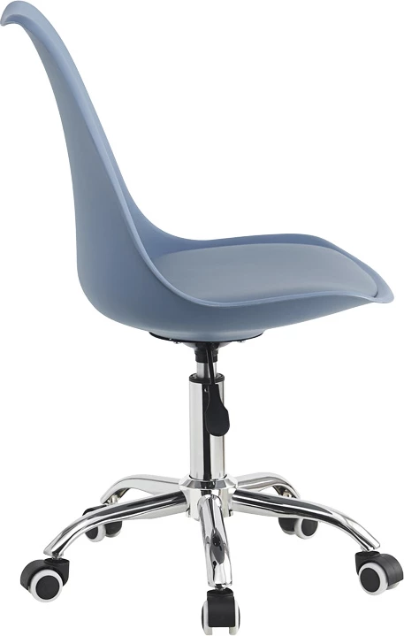 Karrige zyre Gaston II, PP-PU, ngjyrë kaltër e çelët, 48x57x77-90cm