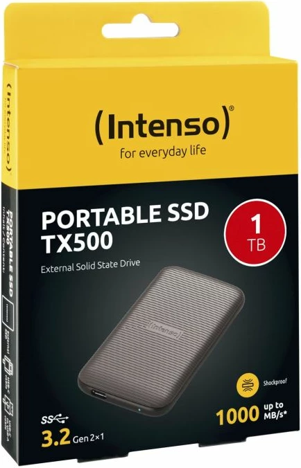 SSD ekstern Intenso TX500 1TB 1000MB/s USB 3.2, kafe