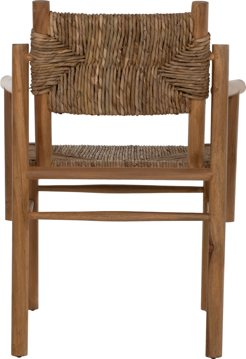 Karrige me krahë FH9378, dru TEAK & rush-matt, natyrale, 53x55x82 cm