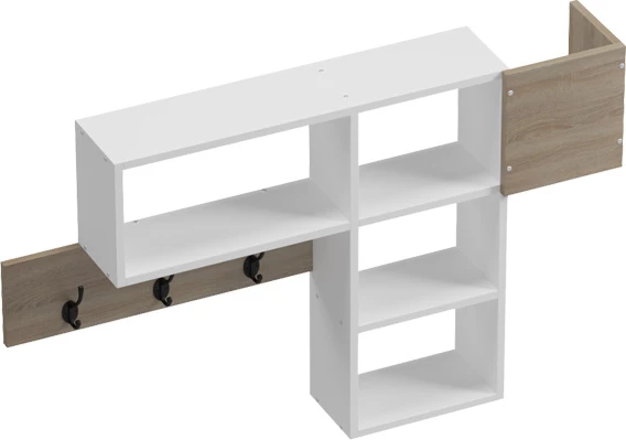 Raft muri Wenia, sonoma-e bardhë, 99.5x15x61cm