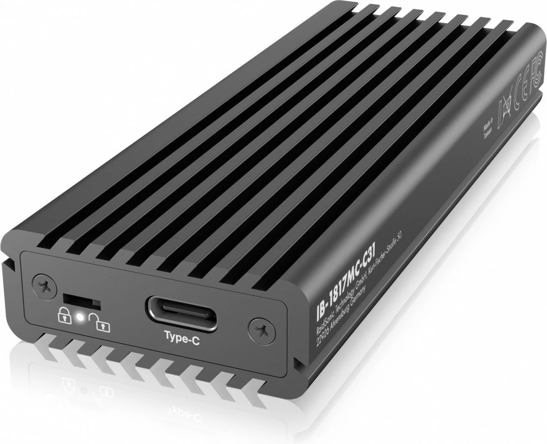 Kasë IcyBox IB-1817MC-C31 për SSD M.2 NVMe & SATA, USB Type-C, Gri