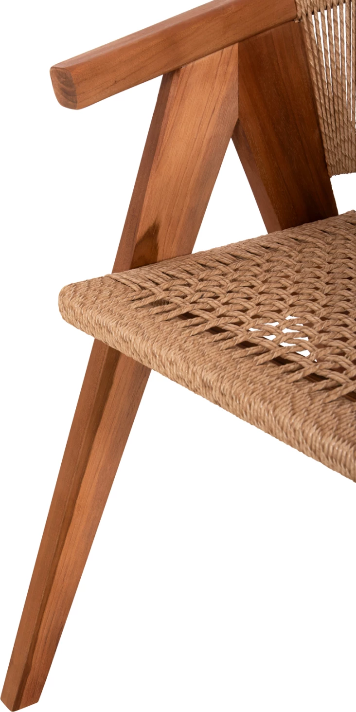 Karrige ngrënieje BRANN, dru tik natyral, litar sintetik, 62x58x77cm