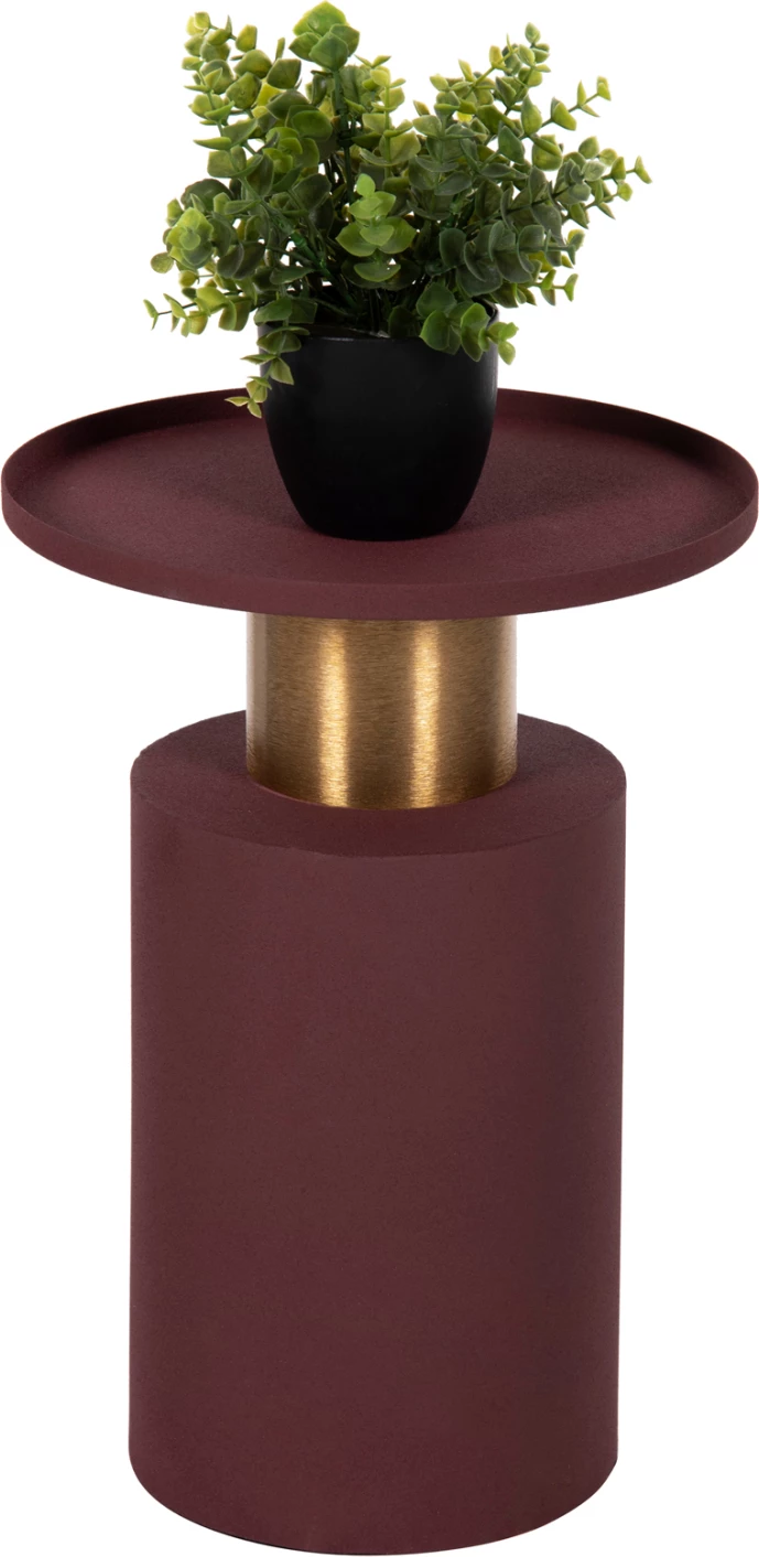 Tavolinë anësore PUNJAB FH4240.06 metalike, ngjyrë tulle-ari/bronz Φ30.5x42H cm