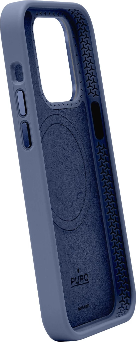 Mbështjellës Puro Icon Mag Pro MagSafe për iPhone 15 Pro Max, silikon, Kaltër e errët