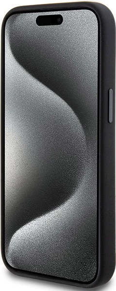 Mbështjellës Mercedes AMG Silicone Large Rhombuses Pattern MagSafe për iPhone 15 Plus / 14 Plus, i zi