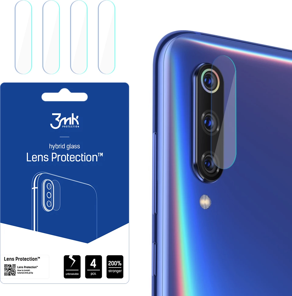 Xham mbrojtës kamerë 3mk Protection për Xiaomi Mi 9T, 4 copë