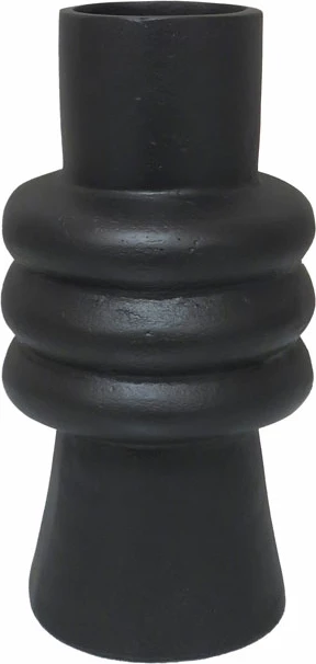 Vazo ARTIOM, alumin, e zezë, 14x14x26 cm