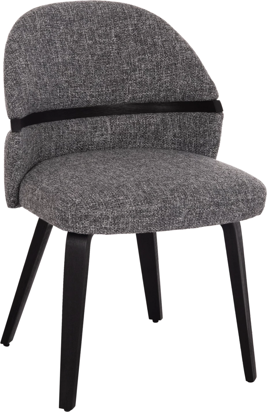 Karrige ngrënieje DEKKER, dru i zi, stof gri, FH18249.02, 50x60x80cm