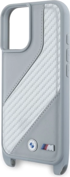 Mbështjellës BMW M Edition Carbon Stripe & Strap për iPhone 16, Gri