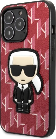 Mbështjellës Karl Lagerfeld Monogram Ikonik Patch për iPhone 13 Pro Max, i fortë, Kuq