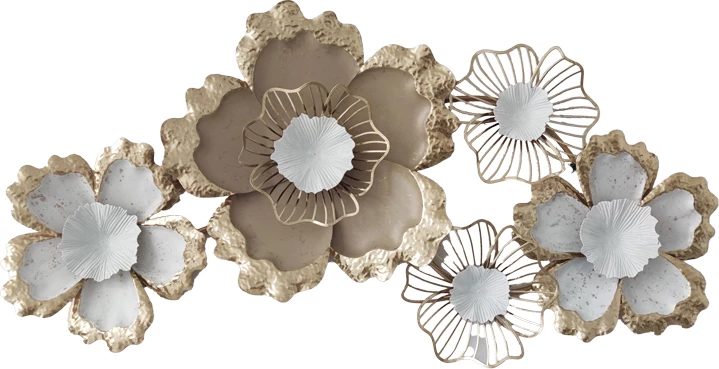 Dekor për mur Vogene Inart metalik, ngjyrë ari-bardhë, 90.5x47x7cm