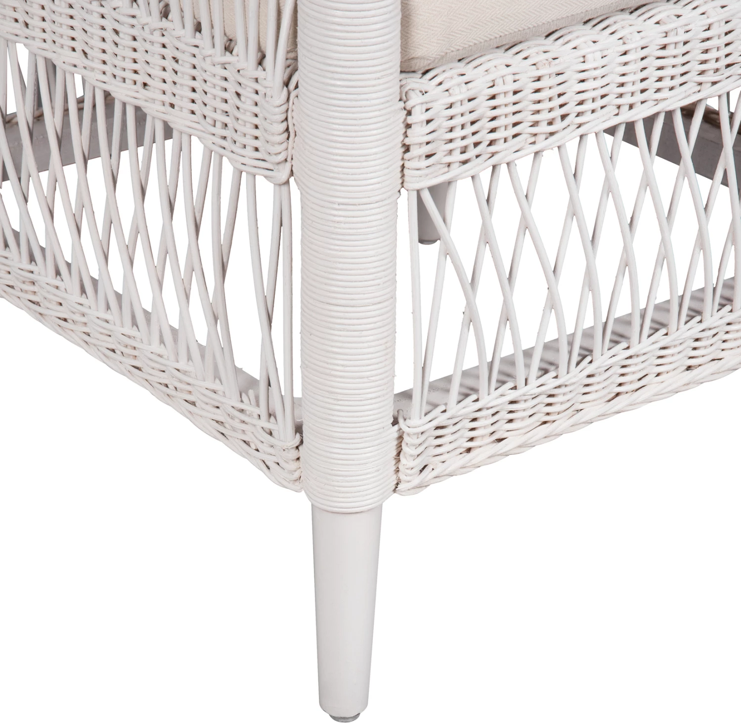 Karrige MALAWI FH9635.02 dru mahogany me rattan, jastëk i bardhë-bardhë 80x70x86Hcm