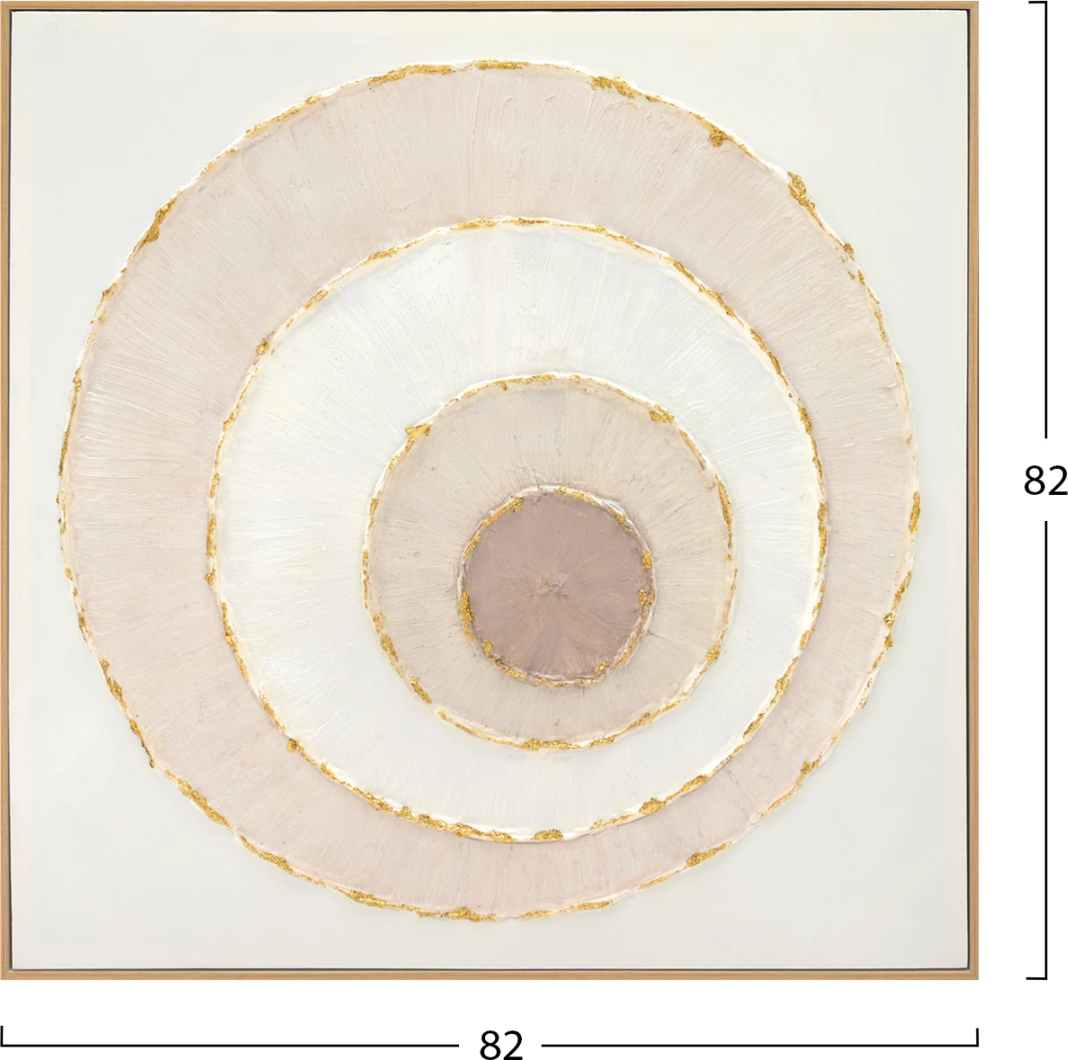 Pikturë muri FH4559 me kornizë PS ngjyrë bezhë, rrethe kanavacë, 82x4,5x82 cm