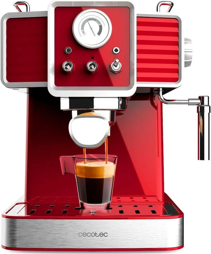 Aparat kafeje Cecotec Power Espresso 20 Tradizionale, 1L, 20 bar, i kuq