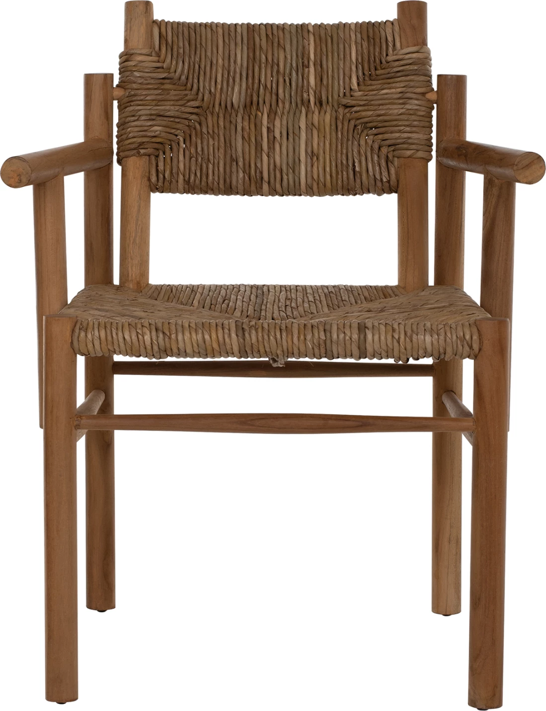 Karrige me krahë FH9378, dru TEAK & rush-matt, natyrale, 53x55x82 cm