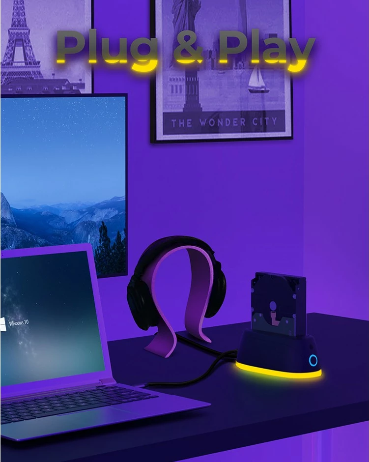 Docking station ICY BOX IB-1124L-C3, HDD, SSD, USB 3.2 Gen 1, e zezë