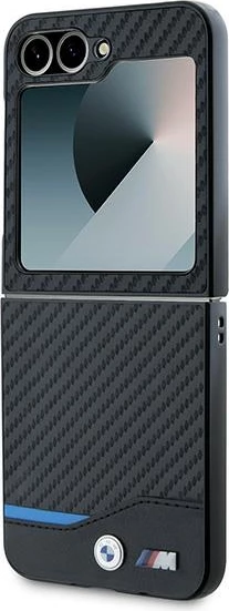Mbështjellës BMW Carbon Blue Line për Samsung Galaxy Z Flip 6, i zi