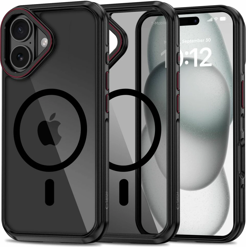Mbështjellës Tech-Protect MagHybrid MagSafe për iPhone 16, i zi