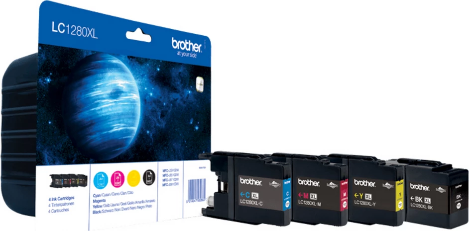 Kartusha boje, Brother LC1280XLVALBP, XL, multipack, black/cyan/magenta/yellow, set 4 copë, paketë blister