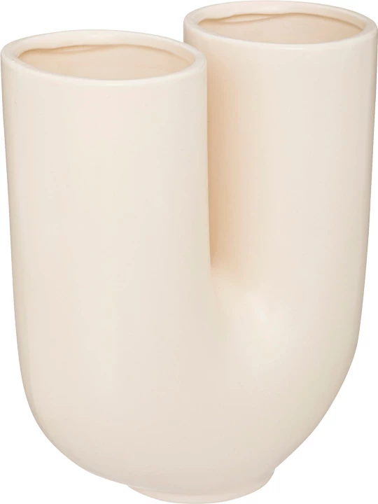 Vazo Dorta qeramike, ngjyrë krem, 21x11.4x25cm