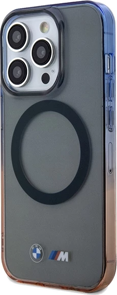 Mbështjellës BMW Gradient Bumper MagSafe për iPhone 15 Pro Max, gri-portokalli-kaltër