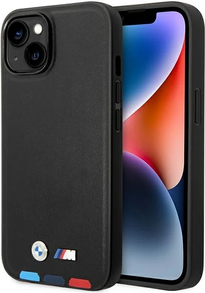 Mbështjellës BMW BMHCP14M22PTDK për iPhone 14 Plus 6.7", lëkurë, e zezë
