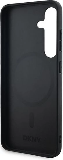 Mbështjellës DKNY Leather Checkered Mono Pattern MagSafe për Samsung Galaxy S24+, i zi