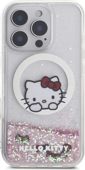 Mbështjellës Hello Kitty Liquid Glitter Sweet Kitty Bows MagSafe për iPhone 16 Pro Max, Bardhë