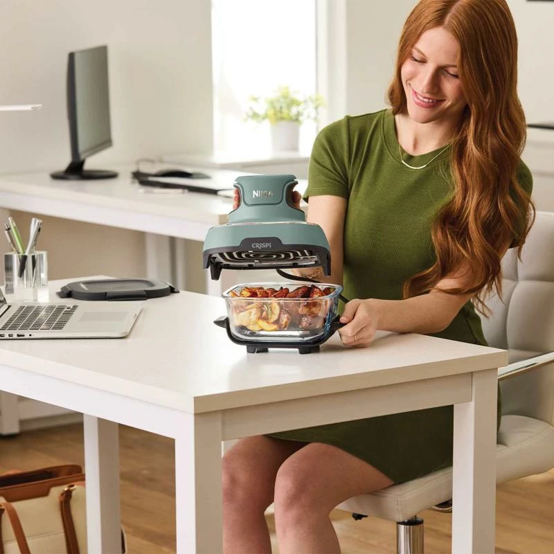 Fritezë me ajër, Ninja CRISPi FN101EUSG, 4-në-1 1700W, 3.8L + 1.4L xhami, sage