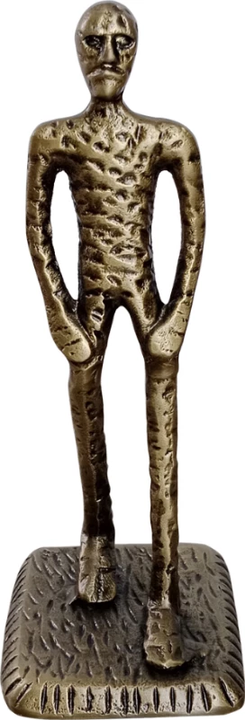 Figurë dekorative, alumin, ngjyrë ari antik, 11x11x28cm