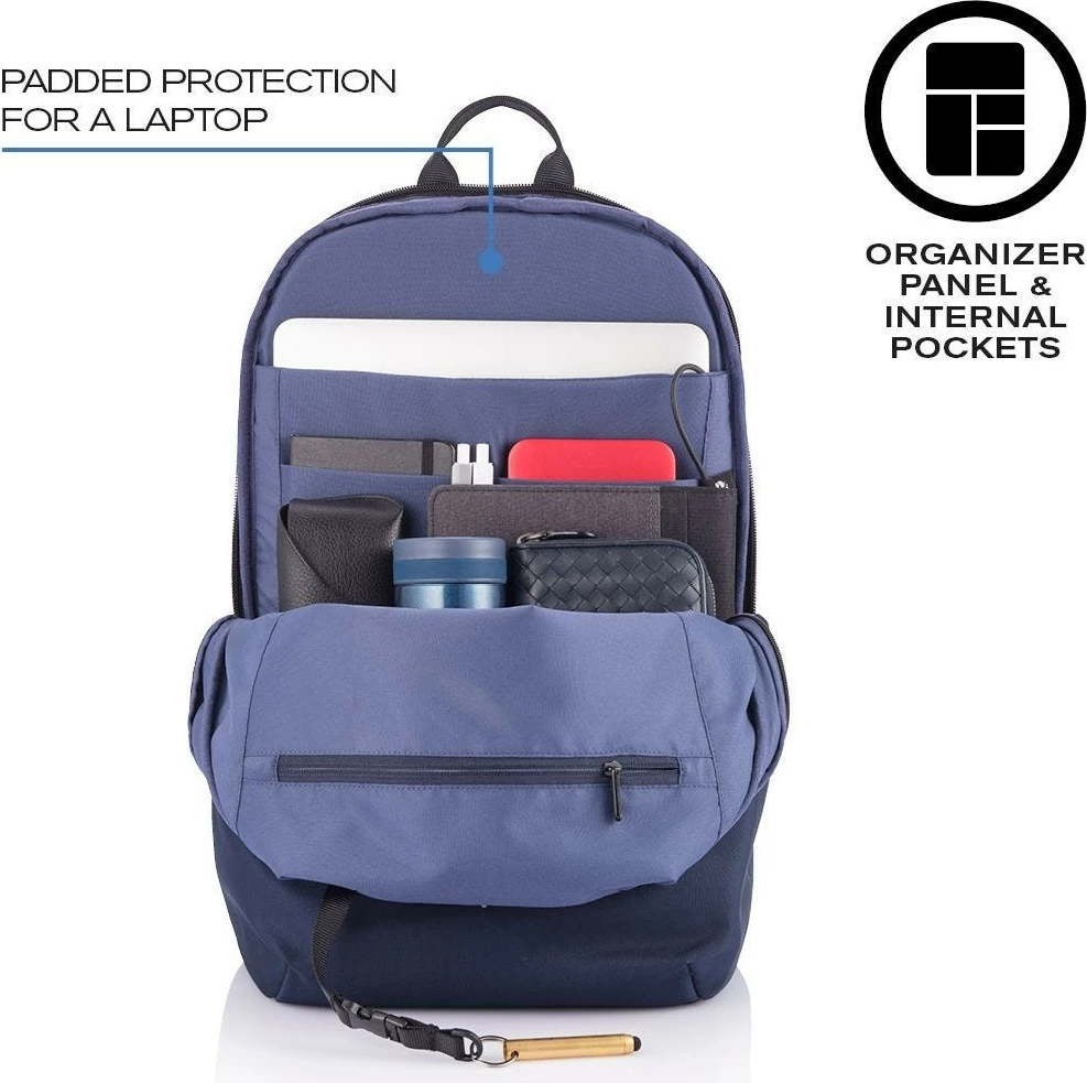 Çantë shpine XD DESIGN BOBBY SOFT, 13-16L, për laptop 15.6", navy blue