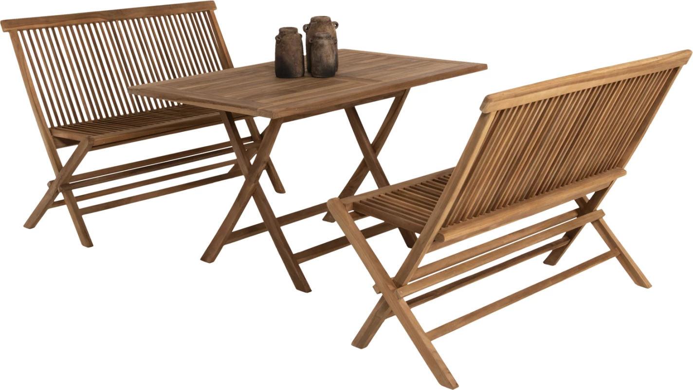 Set tavoline me karrige për terasë 3 copë KENDALL FH11952 dru teak ngjyrë natyrale