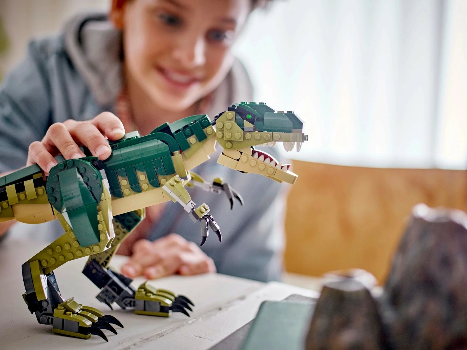 Set lodrash LEGO Creator 3-në-1 Tyrannosaurus Rex 31151, 626 pjesë, plastikë, për fëmijë, jeshile