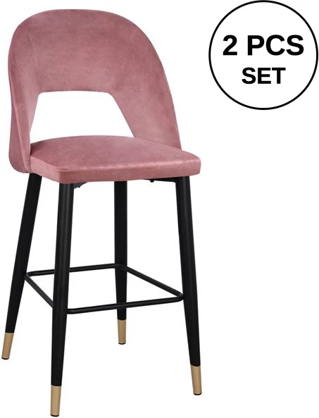 Karrige për bar Harper FH8526.02, ngjyrë mollë e kalbur, me kornizë metalike, 50Χ51Χ111cm, set prej 2 copë