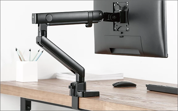 Mbajtës monitori ICYBOX IB-MS313-T për 1 ekran deri 32\" (8 kg), krah me gaz, VESA 75x75/100x100, i zi