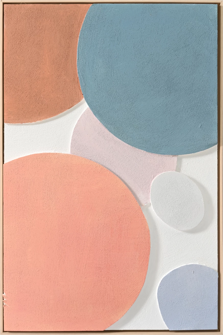 Pikturë muri 3D FH4543.02 me kornizë PS ngjyrë bezhë, forma të punuara me dorë, 60x4,5x90 cm