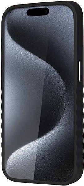 Mbështjellës Audi për iPhone 15 Pro Max, lëkurë sintetike, MagSafe, i zi