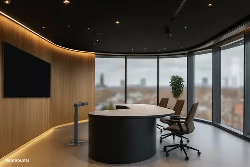 Stendë dyshemeje për videobar Neomounts AV80-500BL 43-110 inç, VESA 200x200 deri 800x800, max 10 kg, e zezë