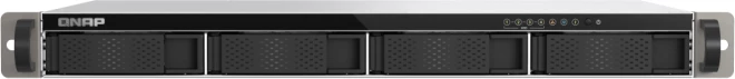 Server NAS QNAP TS-433eU për 4 disqe, 1U rack, 4GB RAM, 2x 2.5GbE, i zi