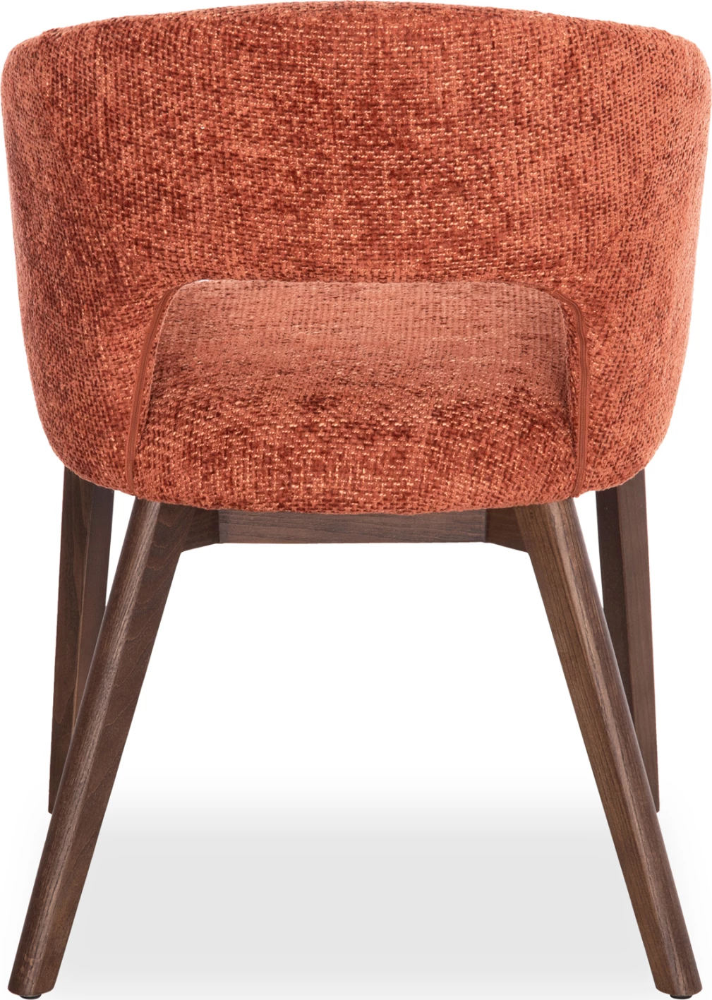 Karrige ngrënieje Empire, stof portokalli, këmbë dru ahu, ngjyrë arre, 55x54x78cm