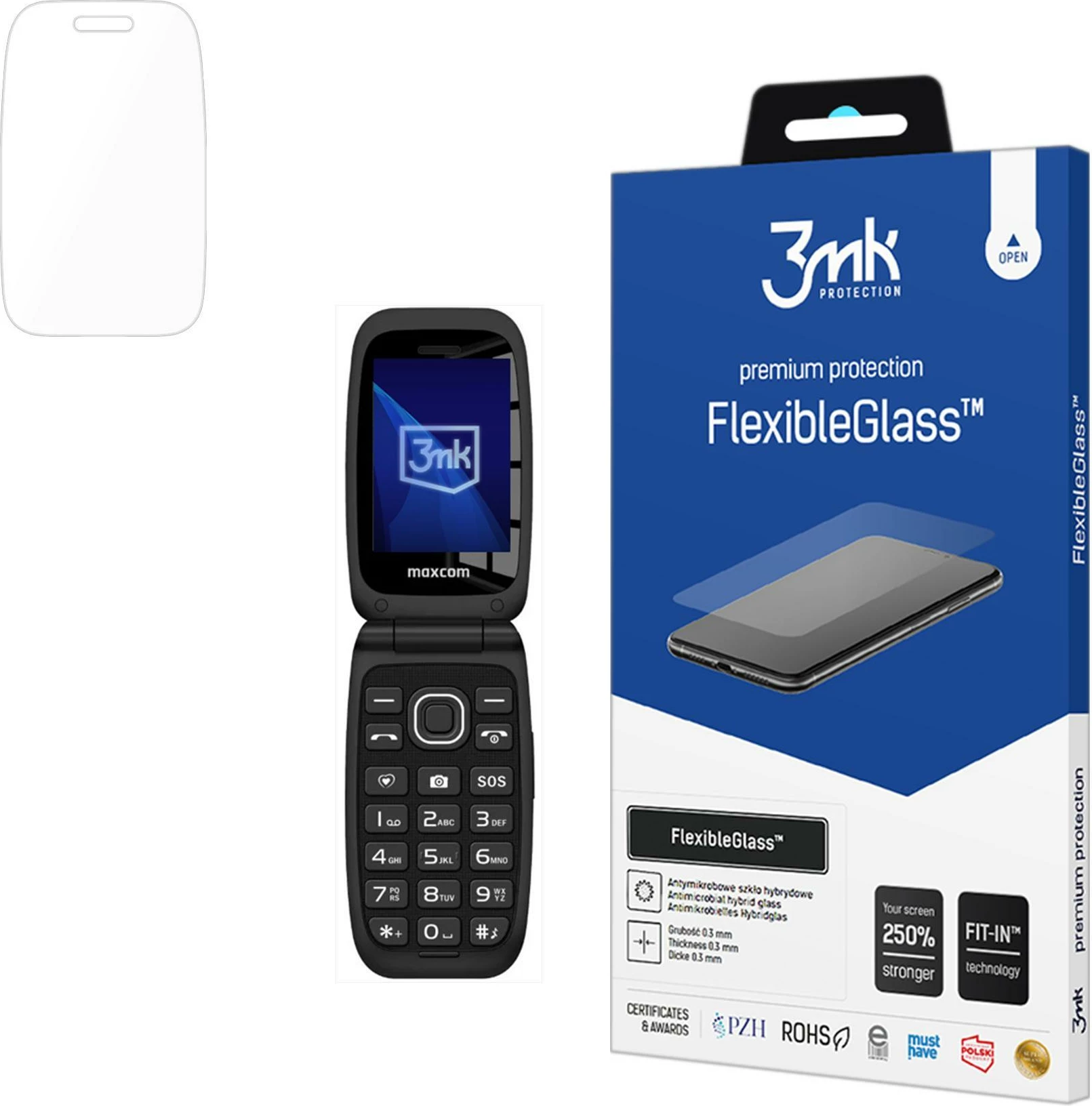 Xham mbrojtës hibrid 3mk FlexibleGlass për Maxcom Comfort MM828