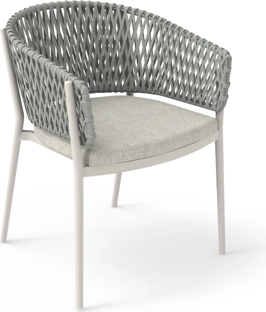 Karrige ngrënieje Camellia, alumin krem i bardhë, litar poliester bezhë, jastëk Olefin, CD6209.02