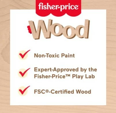 Lodër muzikore prej druri Fisher Price HXT88 me ksilofon dhe topa, shumëngjyrëshe