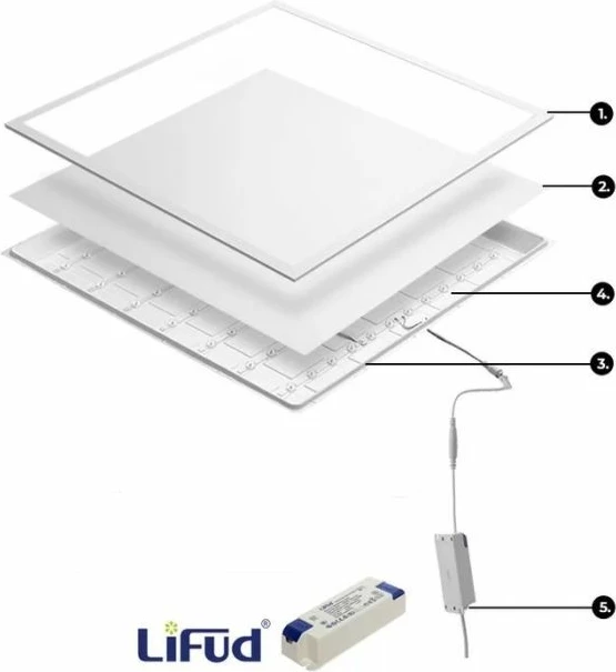 Panel LED ASALITE ASAL0261 60x60cm 36W 5400lm 4000K, i bardhë