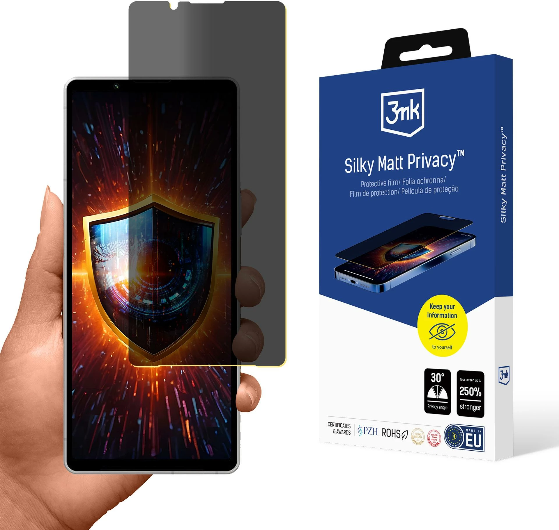 Mbrojtës ekrani, 3mk Silky Matt Privacy, për Sony Xperia 5 V, TPU, mat, privatësi 30°