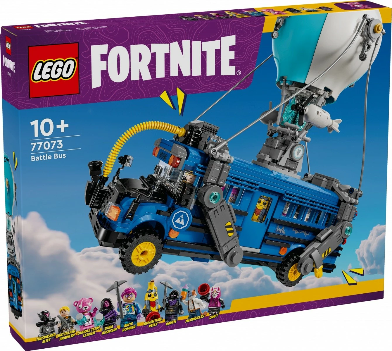 Set LEGO Fortnite Battle Bus 77073, 954 pjesë, me 9 minifigura, Blu