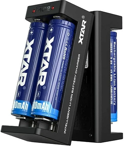 Karikues baterish XTAR MC2C, Li-ion 18650, 2 vende, USB-C, Zi